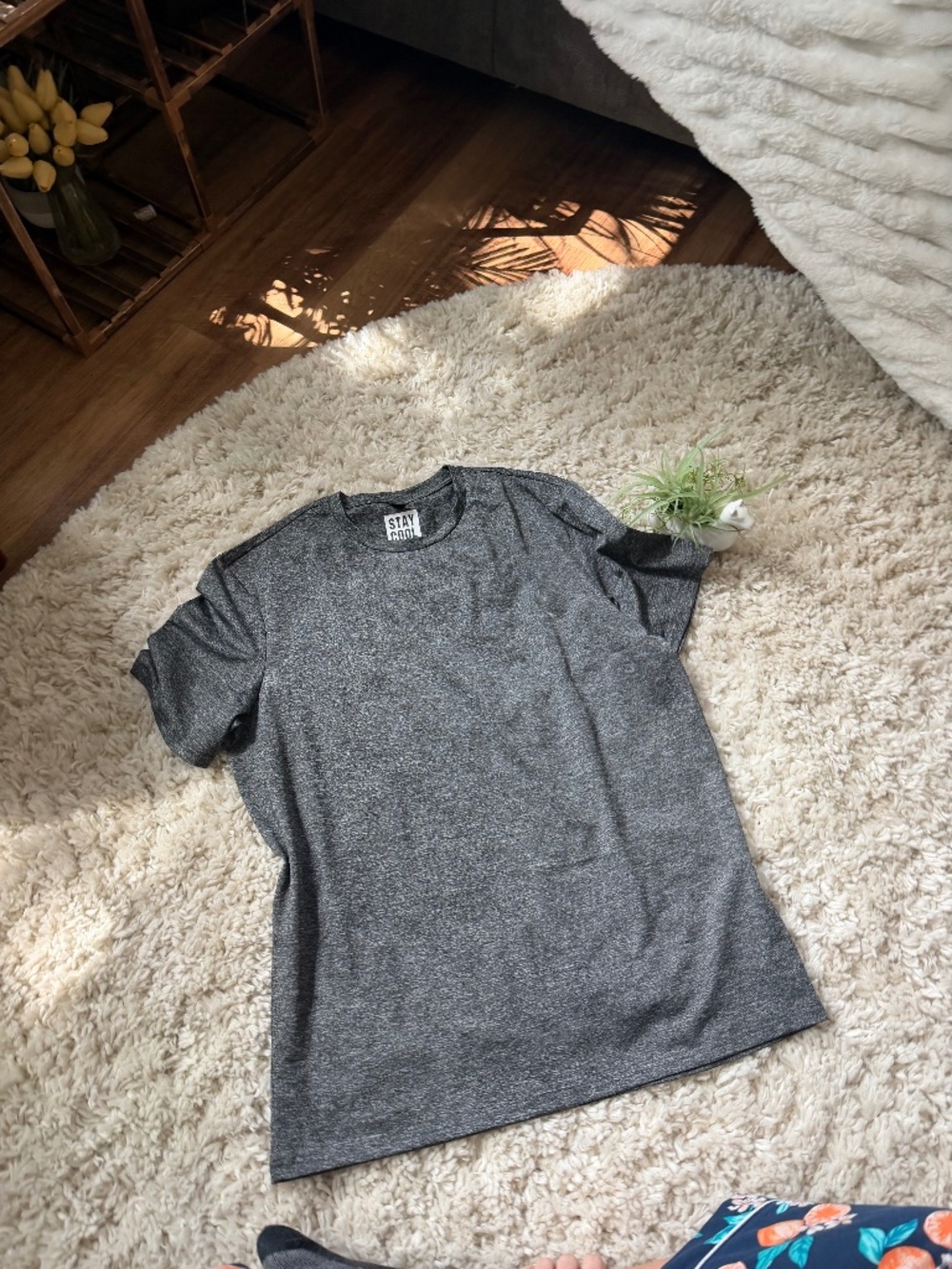 Comfortable heather Men's Heather Gray Short Sleeve athletic cool gym oversized